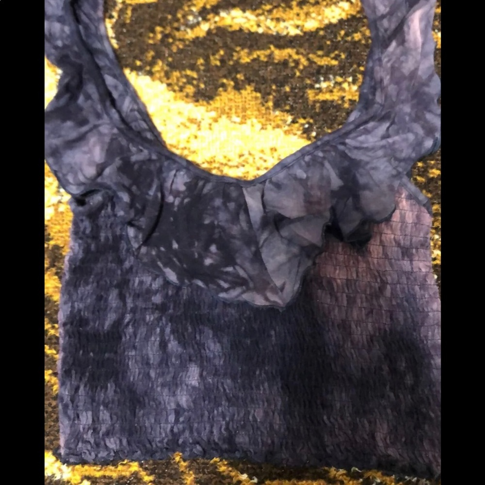 American eagle tie dye smocked crop top